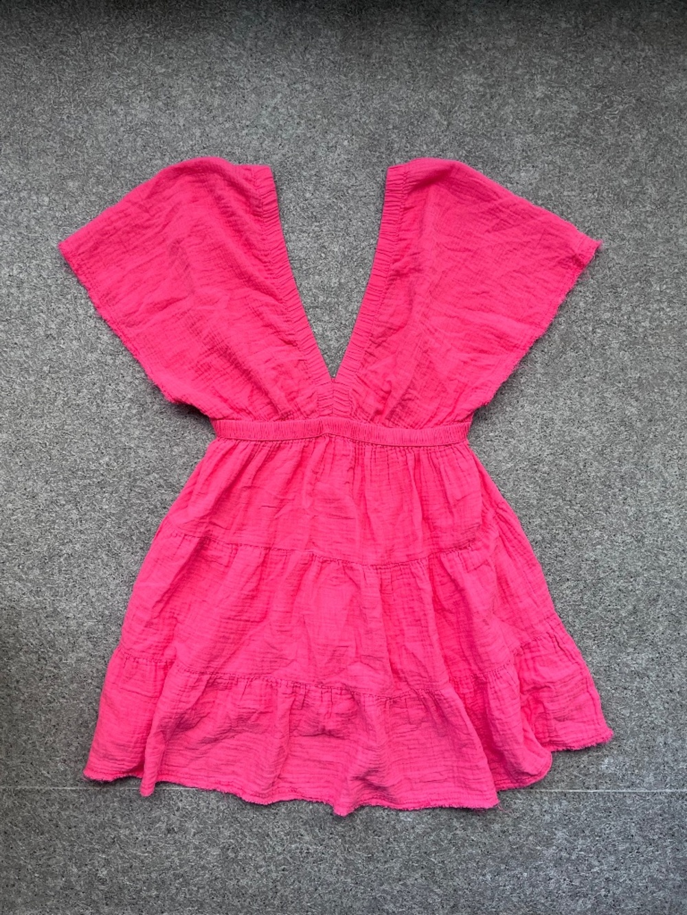 Aerie Coral/pink 100% Cotton Gauze Flutter  Dress Size large